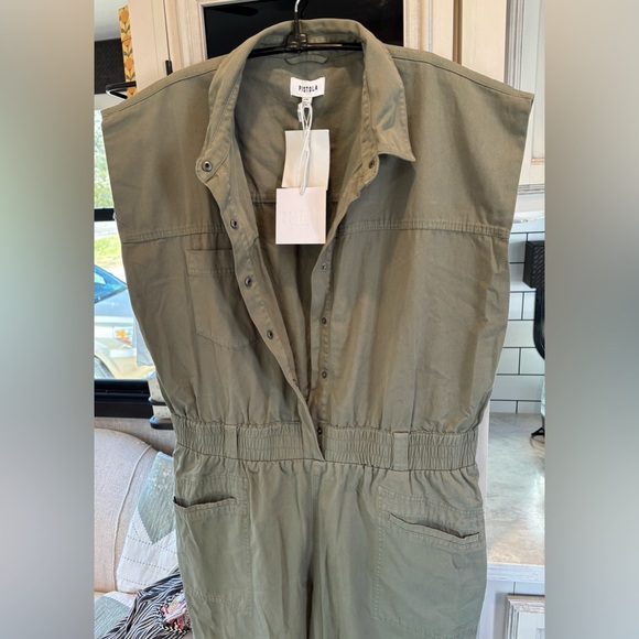 NWT Pistola Olive Green Button-Up cotton Jumpsuit XXL - Picture 2 of 7